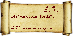 Löwenstein Teréz névjegykártya